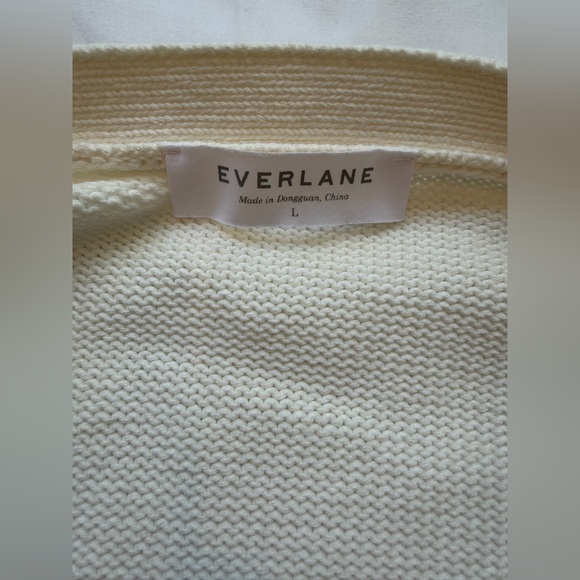 Everlane Boxy Cardigan Women’s Size Large Off White Cream Button Cotton - Picture 7 of 8
